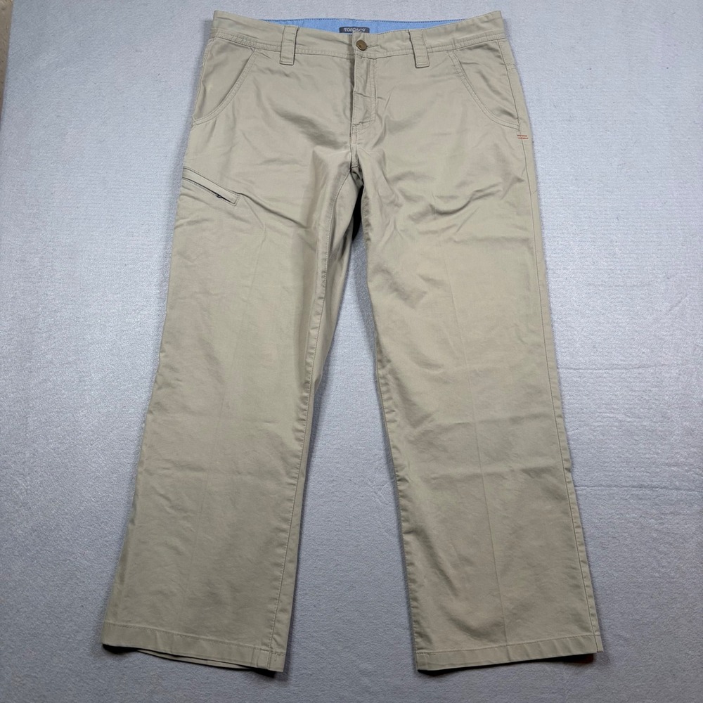 Toad&Co Departure Pant Mens 34 Khaki Tan Straight Leg Chino T2442505/SP15